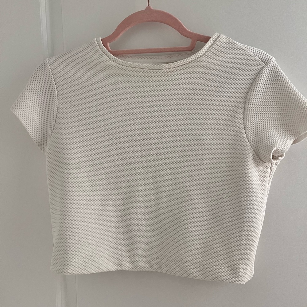 H&M Off White Crop Top Size 6